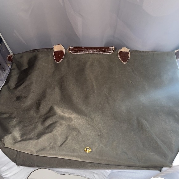 PROJECT Longchamp Le Pliage Modele Depose Brown Nylon Leather Shoulder Tote Bag - Picture 8 of 16